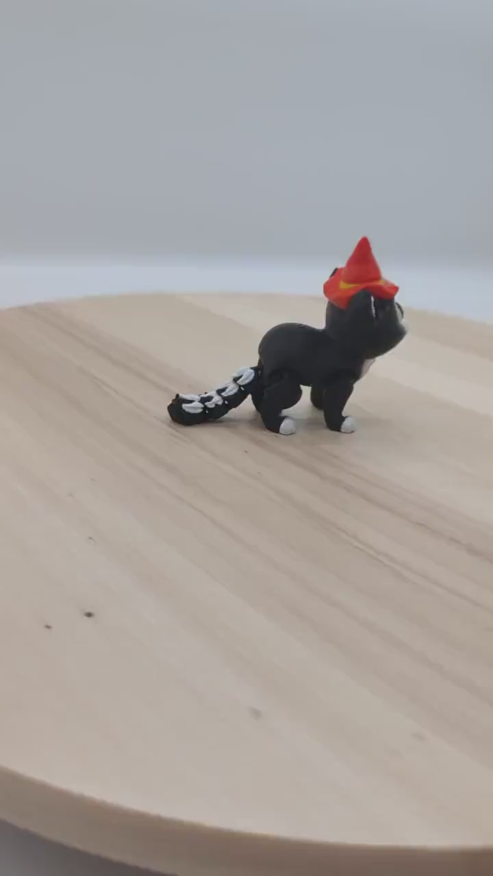 Adorable Halloween Decor, Black Cat with Witch Hat, Perfect for Spooky Season Gifts and Home Accents